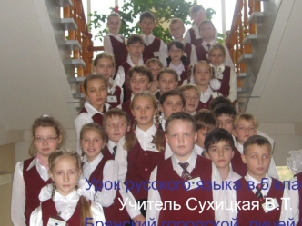 Урок русского языка в 5 классеУчитель Сухицкая В.Т.Брянский городской  лицей №1имени А.С.Пушкина
