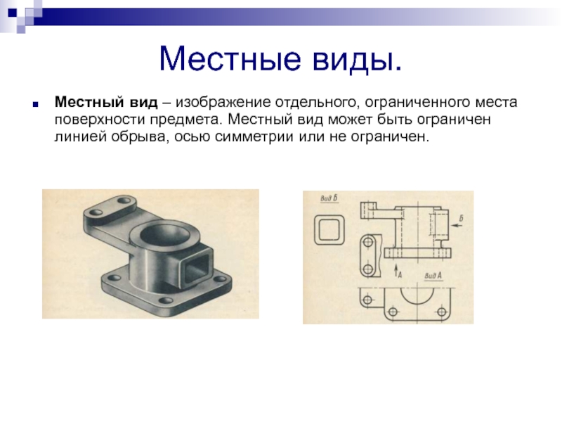 Изображение отдельного ограниченного места поверхности предмета называется главным видом