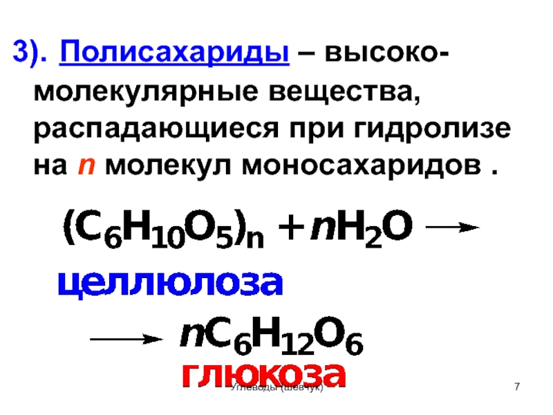 Схема гидролиза полисахаридов