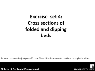 Cross sections of folded and dipping beds