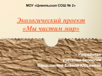 Экологический проектМы чистим мир