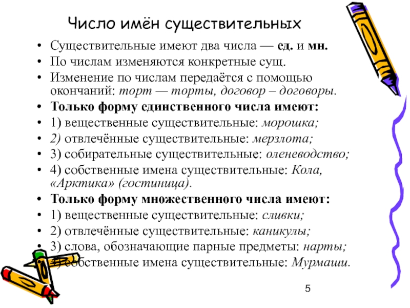 Конспект урока русский язык число имен существительных