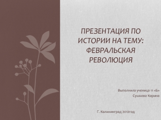 Презентация по истории на тему: Февральская революция