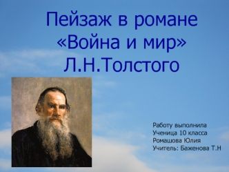 Пейзаж в романе Война и мир Л.Н. Толстого
