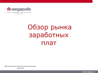 Обзор рынка 
заработных плат