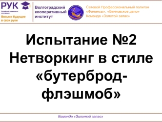 Сетевой профессиональный полигон. Нетворкинг в стиле бутерброд-флэшмоб