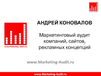 АНДРЕЙ КОНОВАЛОВ Маркетинговый аудит компаний, сайтов, рекламных концепций