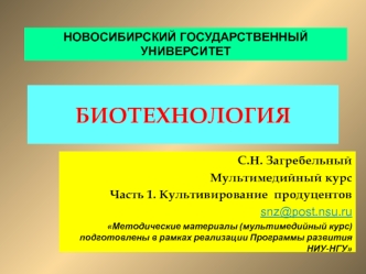 Биотехнология. Часть 1. Культивирование продуцентов