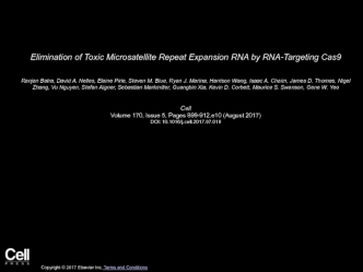 Elimination of Toxic Microsatellite Repeat Expansion RNA by RNA-Targeting Cas9