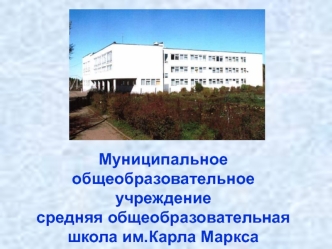 Муниципальное общеобразовательноеучреждение средняя общеобразовательная школа им.Карла Маркса