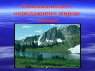 Ознакомление с окружающим миром 1 класс