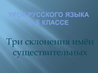 Три склонения имён существительных