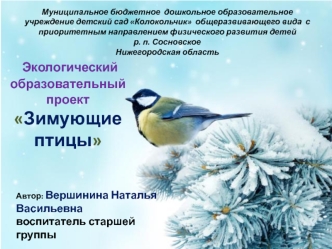 Экологический образовательный проект      Зимующие птицы