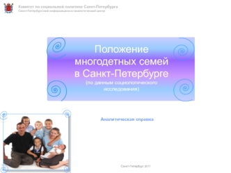 Положение многодетных семей в Санкт-Петербурге(по данным социологического исследования)