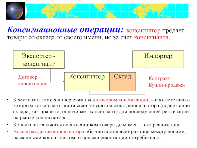 Реферат: Международные посреднические операции