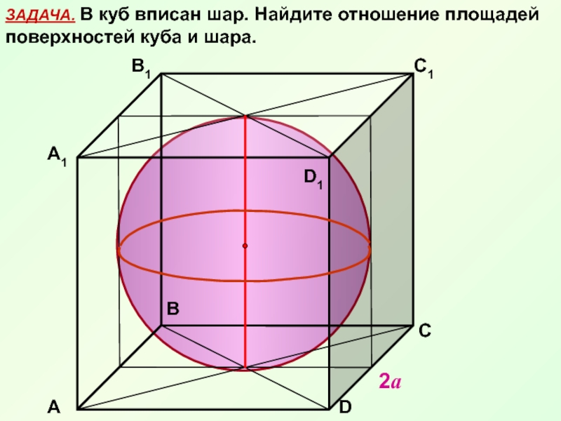 Построить изображение куба вписанного в шар