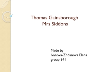 homas Gainsborough Mrs Siddons