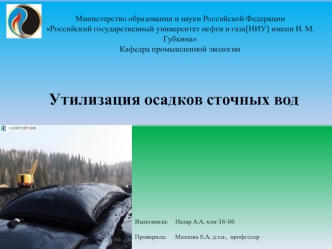 Утилизация осадков сточных вод