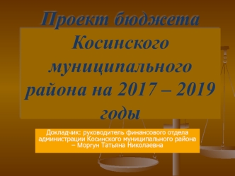 Проект бюджета Косинского муниципального района на 2017-2019 годы