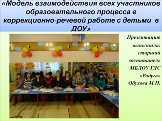 Презентацию 
выполнила:
                                        старший 
воспитатель 
МБДОУ ГДС
 Радуга
Обухова М.Н.