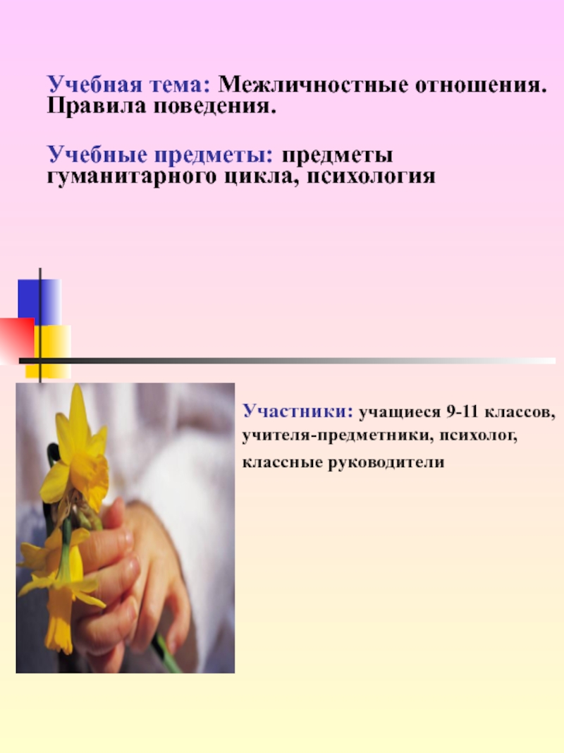 Ученое поведение. Правила поведения в межличностных отношениях. Учебное поведение.