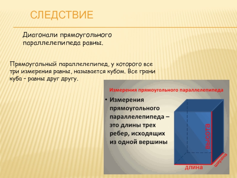 Какие свойства имеет параллелепипед рисунок и описание которого перед тобой