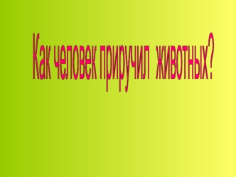 Как человек приручил 
животных?