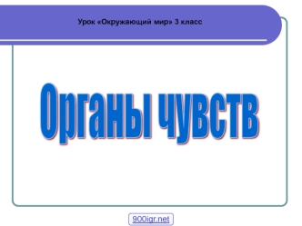 Органы чувств. 3 класс