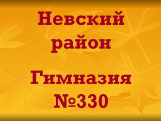 Невский районГимназия №330