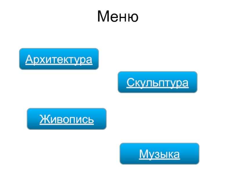 Архитектура скульптура живопись музыка. Меню с скульптурами.