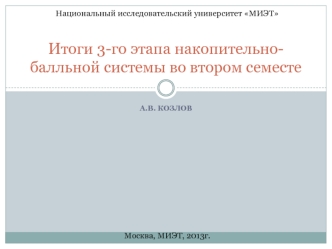 Итоги 3-го этапа накопительно-балльной системы во втором семесте