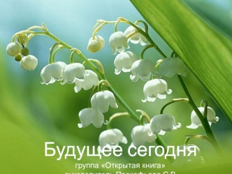 Будущее сегоднягруппа Открытая книга руководитель Прокофьева С.В.