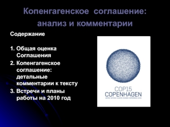 Копенгагенское  соглашение: анализ и комментарии 