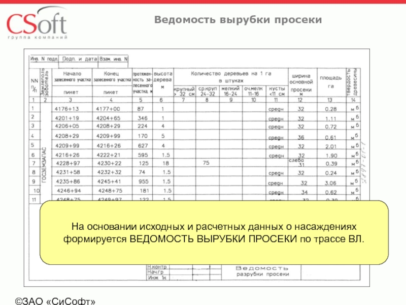 Образец перечетной ведомости для порубочного билета