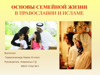 Основы семейной жизни в православии и исламе