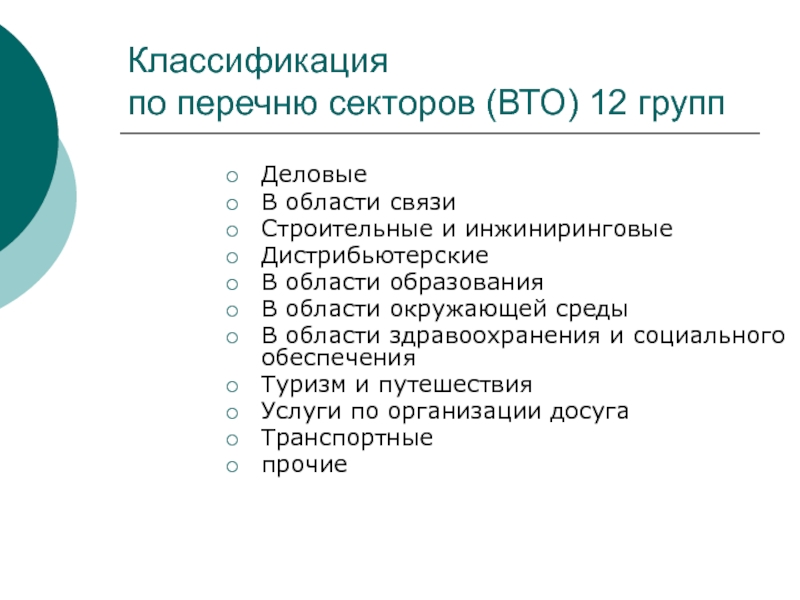 Группы услуг. Классификация ВТО. Виды услуг по ВТО. Классификатор услуг ВТО. Услуги по ВТО.