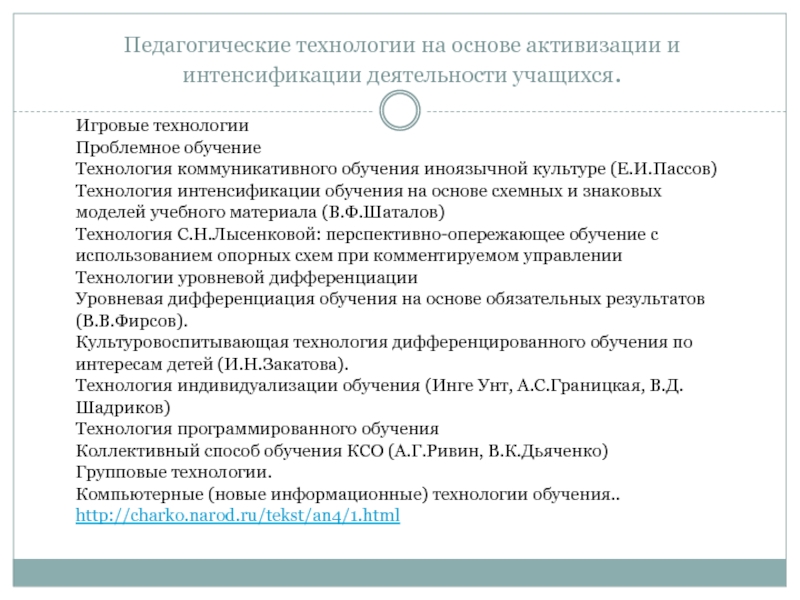 Технология коммуникативного обучения иноязычной культуре е и пассов презентация