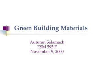 Green Building Materials