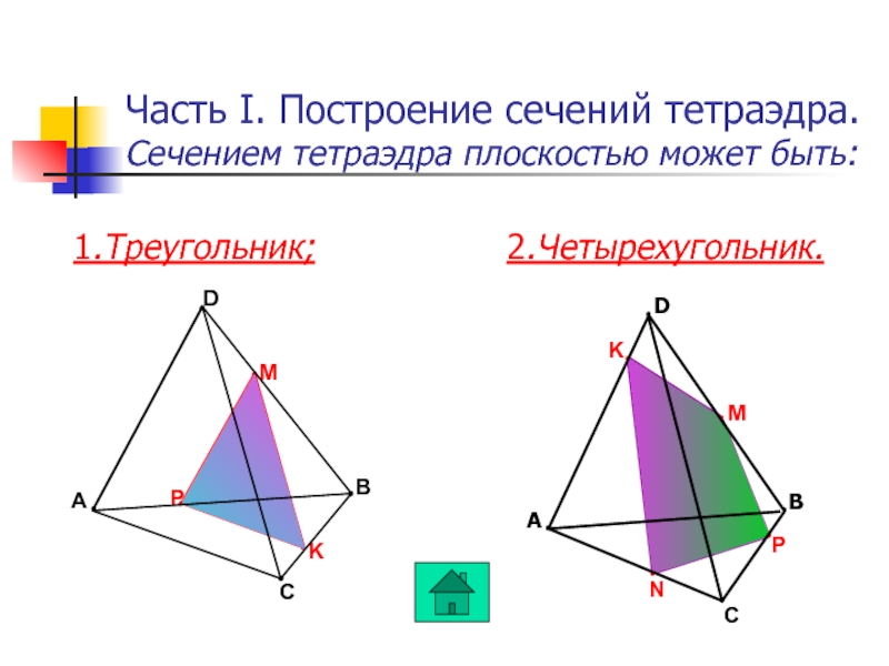 Плоскость в тетраэдре. Построение сечений тетраэдра. Сечение тетраэдра практикум. Осевое сечение тетраэдра. Треугольное сечение тетраэдра.