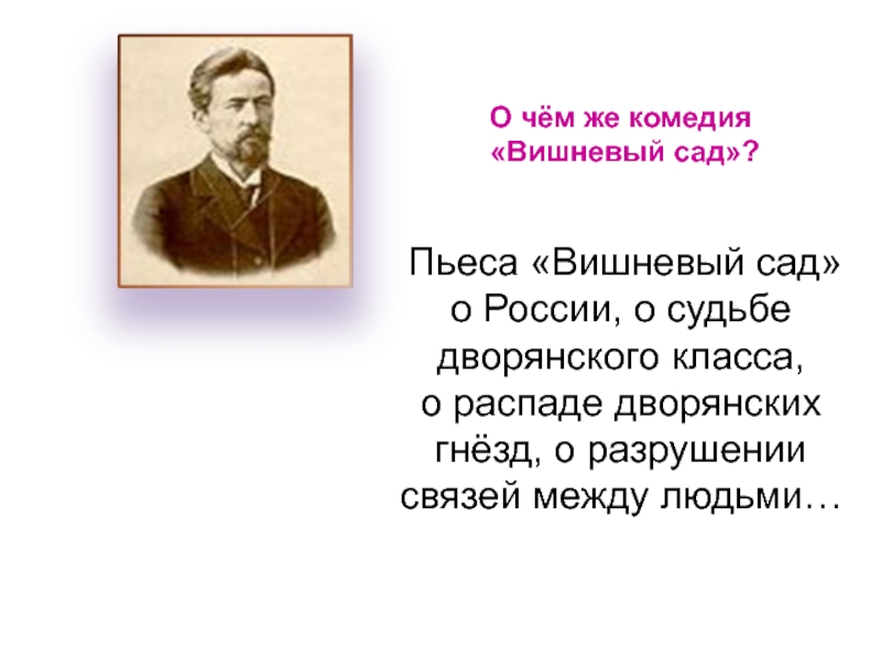 История создания пьесы вишневый сад чехова презентация