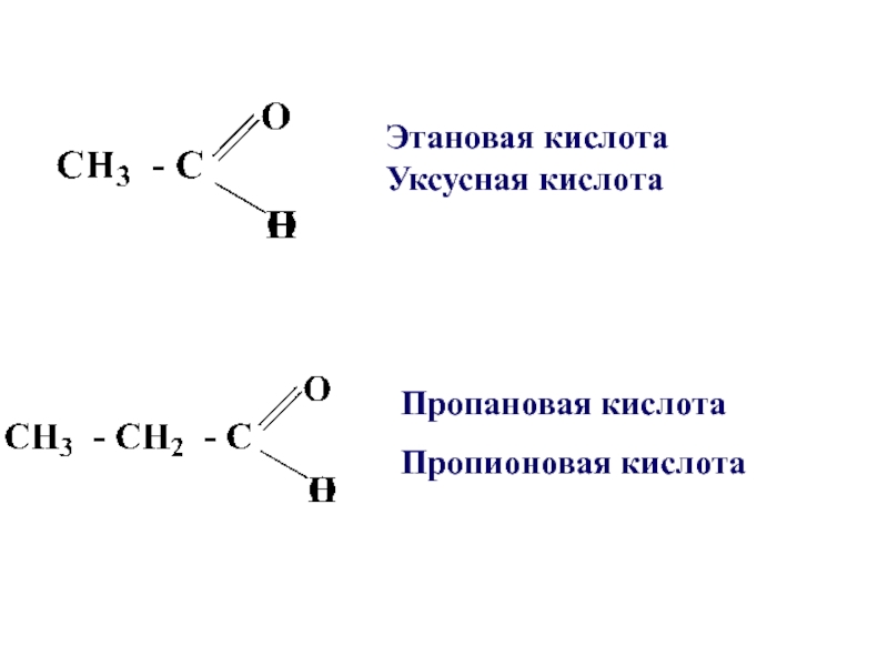 Пропановая кислота уксусная кислота реакция