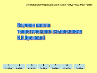 Научная школа
теоретического языкознания 
Н.Н.Ореховой