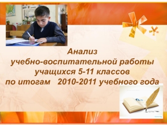 Анализ учебно-воспитательной работы учащихся 5-11 классов по итогам   2010-2011 учебного года