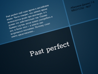 Past perfect