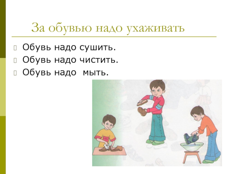 Как надо ухаживать. Алгоритм ухода за обувью для детей. Последовательность ухода за обувью для детей. Алгоритм ухода за обувью в детском саду. Правила ухода за обувью для детей.