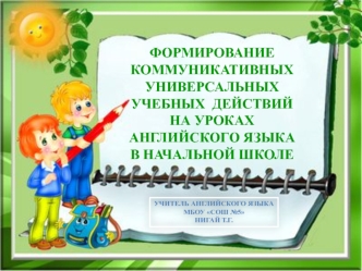 Формирование
Коммуникативных
Универсальных
Учебных  действий
На уроках 
английского языка
В начальной школе
