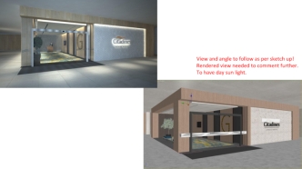 View and angle to follow as per sketch up! Rendered view needed to comment further. To have day sun light