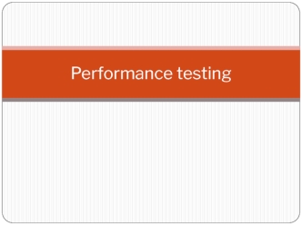 Performance testing