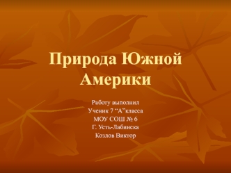 Природа Южной Америки