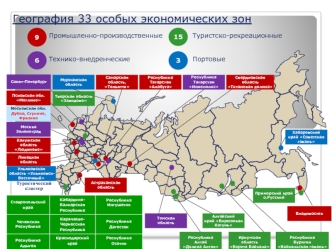 33 особых экономических зоны РФ